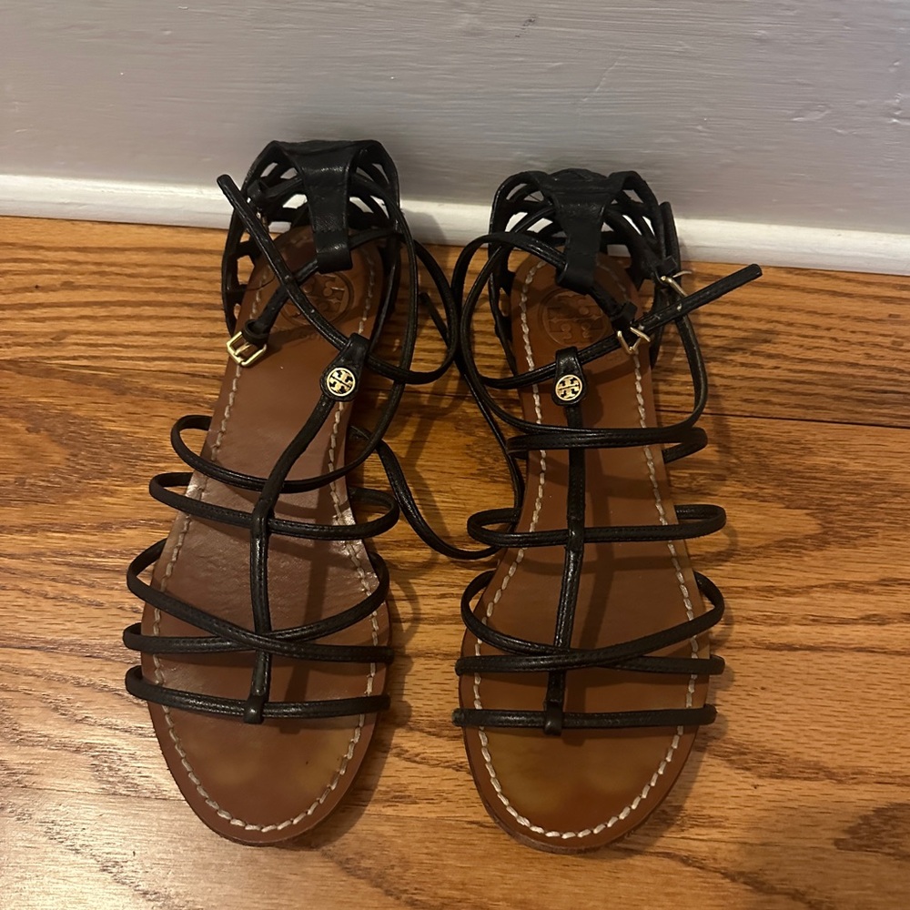Tory Burch Black Strappy Sandals